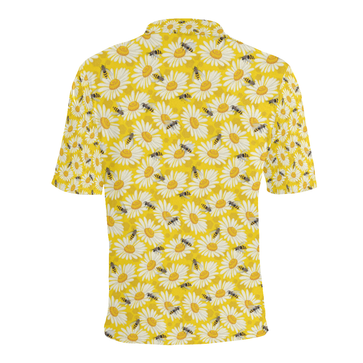 Bee Daisy Pattern Print Design 06 Men Polo Shirt