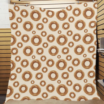 Bagel Pattern Print Design 01 Premium Quilt