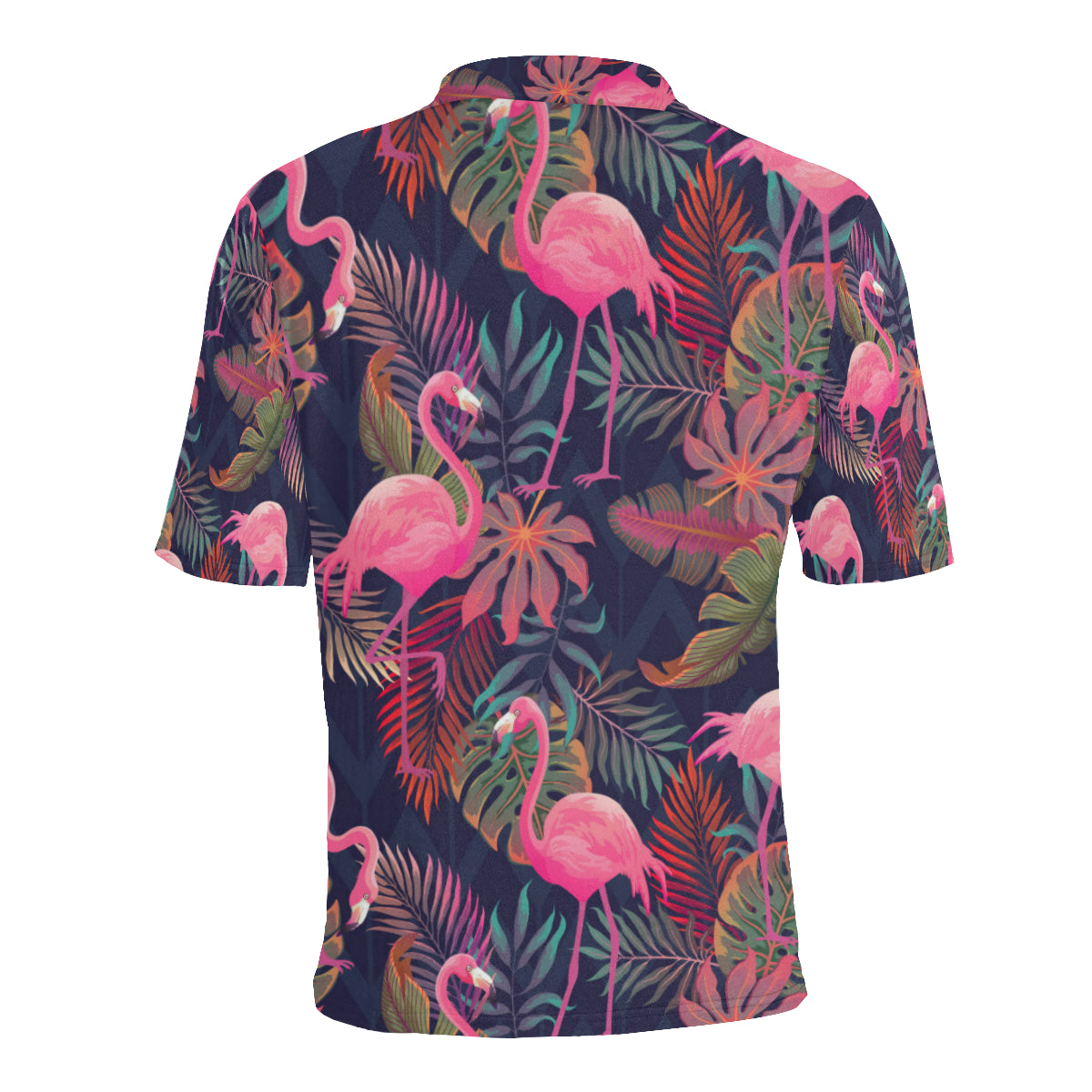 Flamingo Tropical Pattern Men Polo Shirt