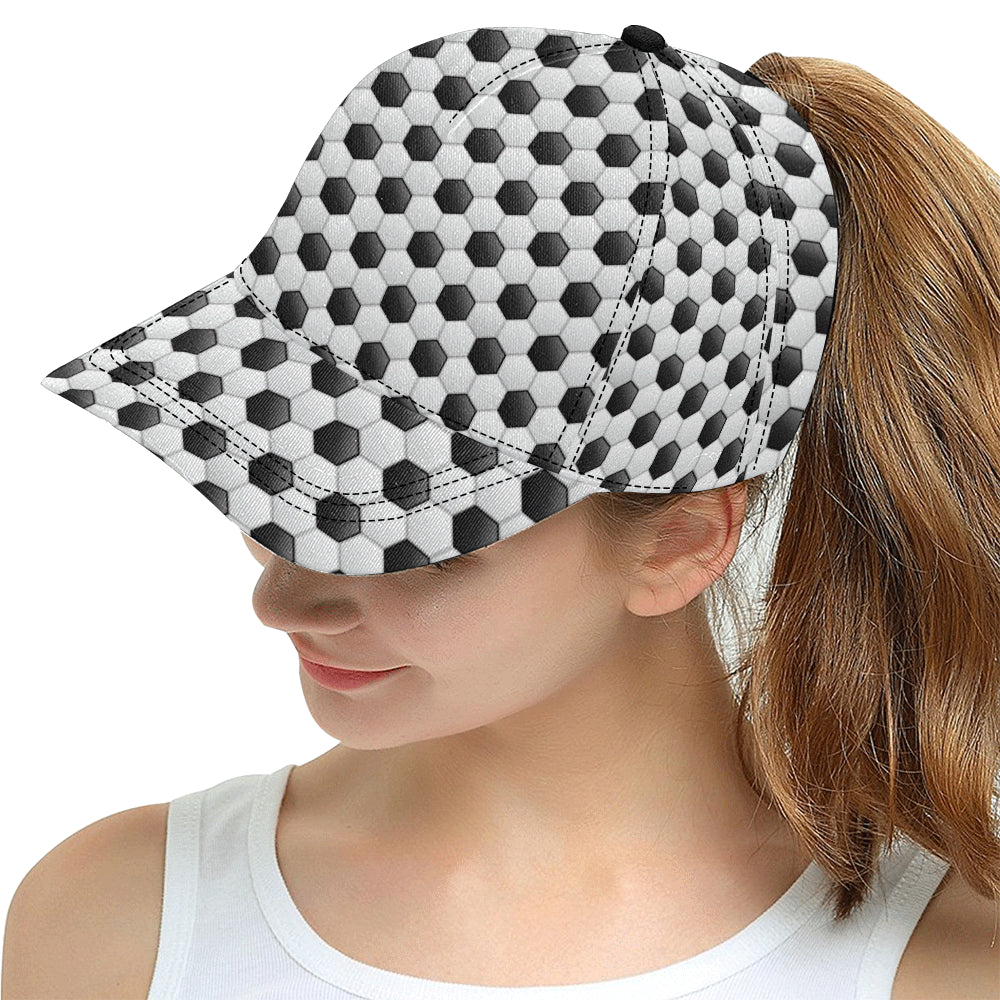Soccer Ball Texture Print Pattern Snapback Cap