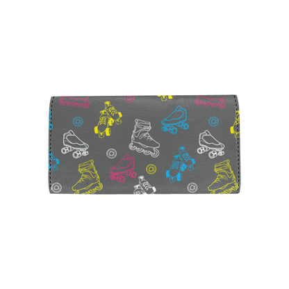 Roller skate Pattern Print Design A02 Women's Trifold Wallet