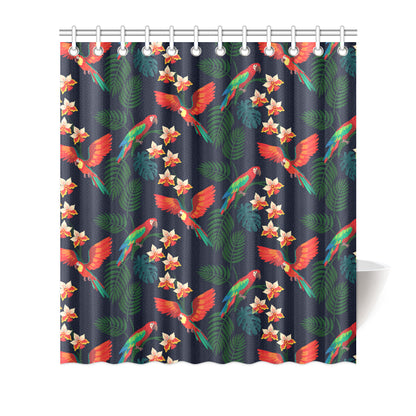 Macaw Pattern Print Design 02 Shower Curtain