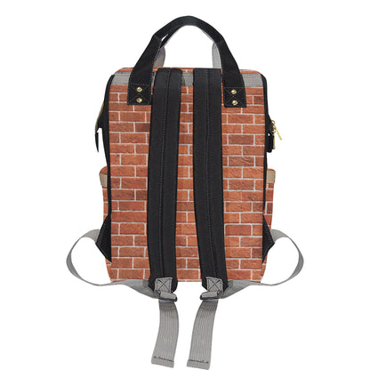 Brick Brown Pattern Print Design 02 Diaper Bag Backpack