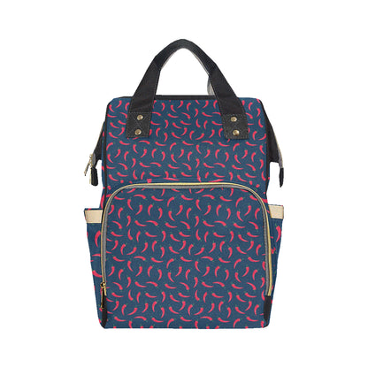 Chilli Pepper Pattern Print Design 03 Diaper Bag Backpack