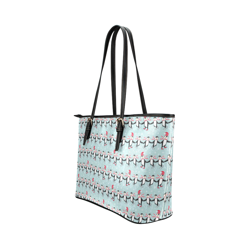 Penguin Sking Design Leather Tote Bag