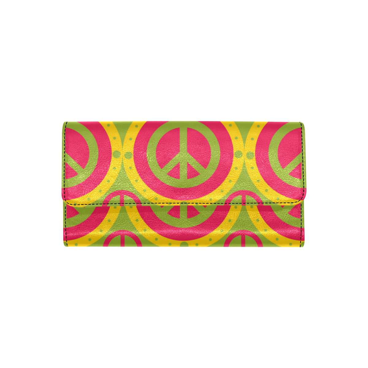 Peace Sign Pattern Print Design A01 Women's Trifold Wallet