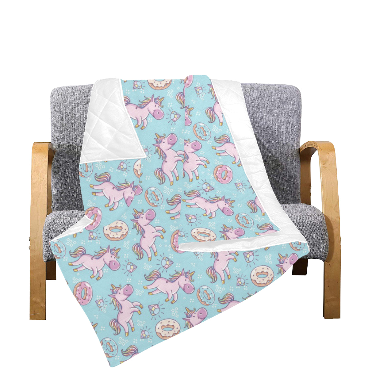 Donut Unicorn Pattern Print Design DN016 Premium Quilt