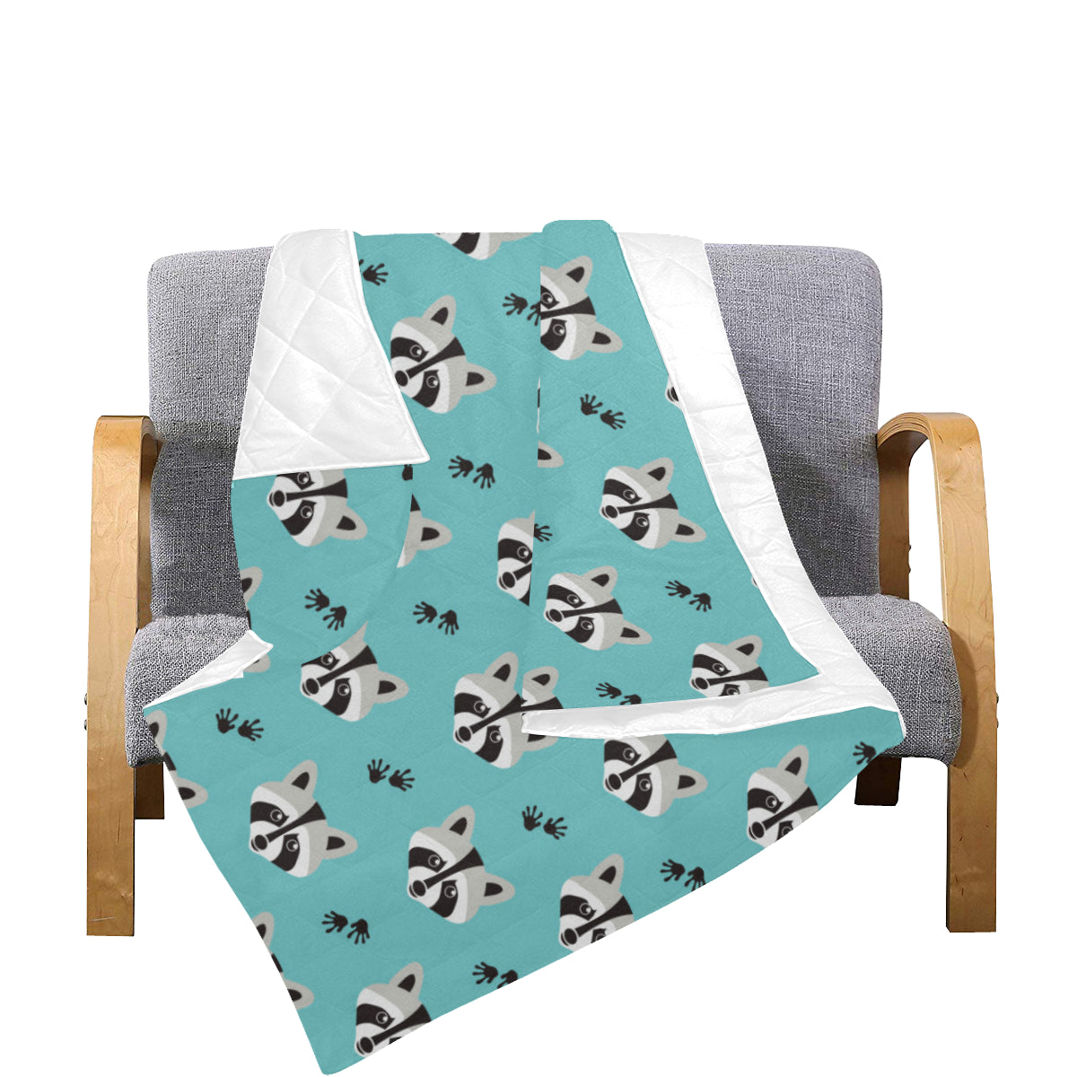 Raccoon Pattern Print Design A01 Premium Quilt