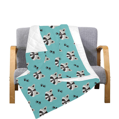 Raccoon Pattern Print Design A01 Premium Quilt