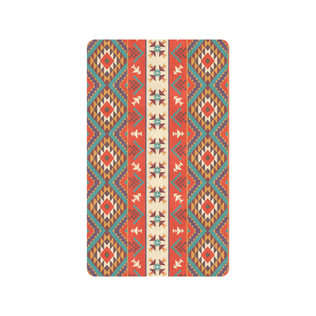 Aztec Red Print Pattern Rubber Doormat