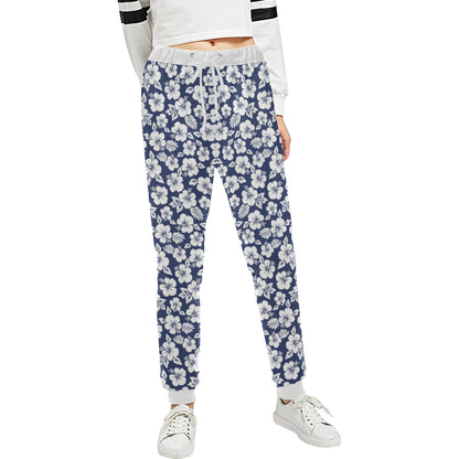 Hibiscus Blue Hawaiian Flower Style Unisex Sweatpants