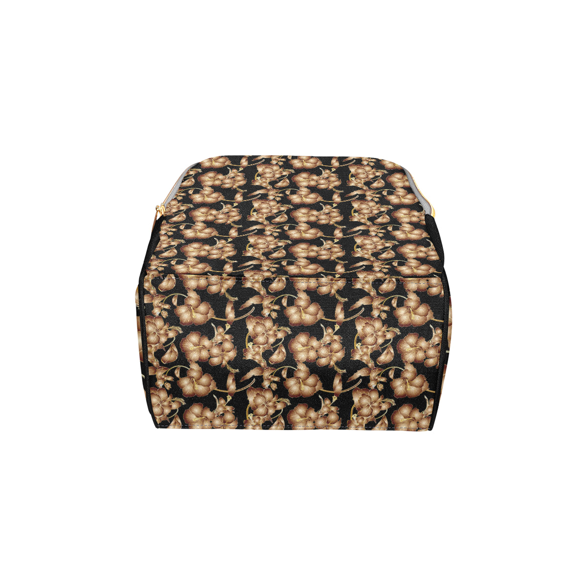 Brown Hibiscus Pattern Print Design HB06 Diaper Bag Backpack