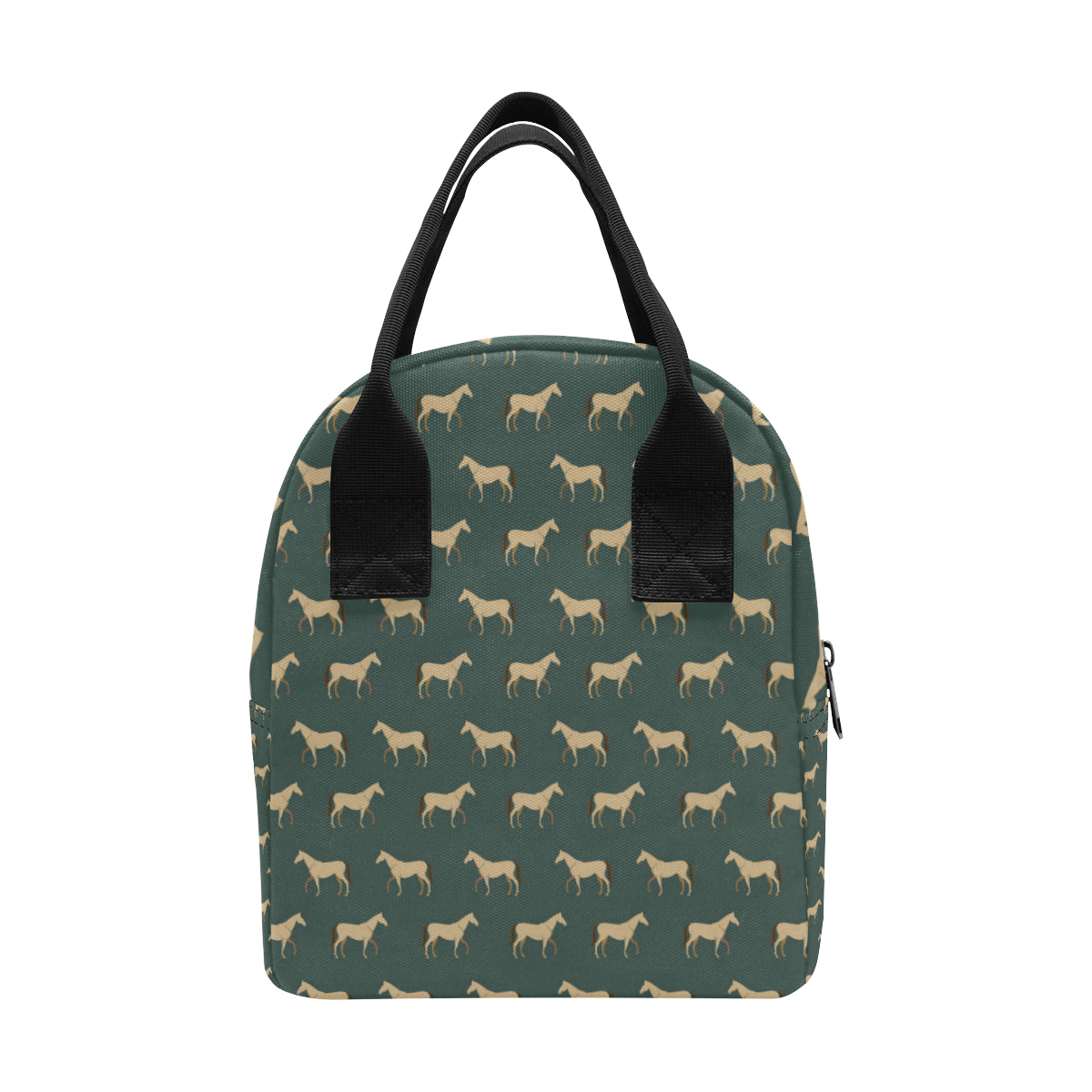 Horse Classic Themed Pattern Print Insulated Lunch Bag
