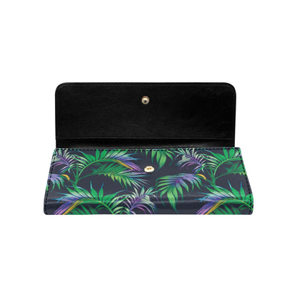 Palm Leaves Pattern Print Design PL04 Women's Trifold Wallet