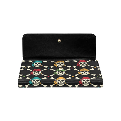 Pirate Pattern Print Design A01 Women's Trifold Wallet