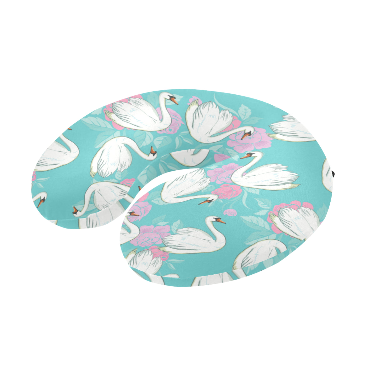 Swan Pattern Print Design 03 U-Shaped Travel Neck Pillow