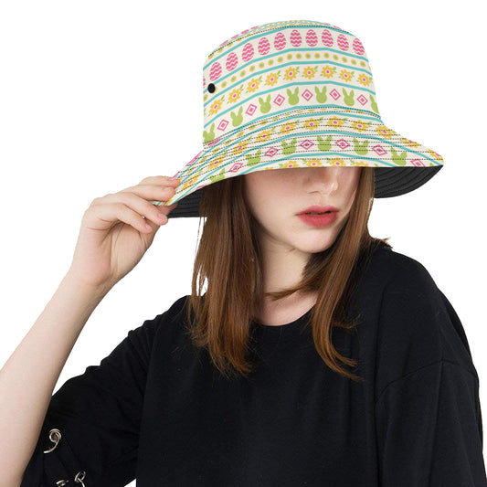 Easter Eggs Pattern Print Design RB016 Unisex Bucket Hat