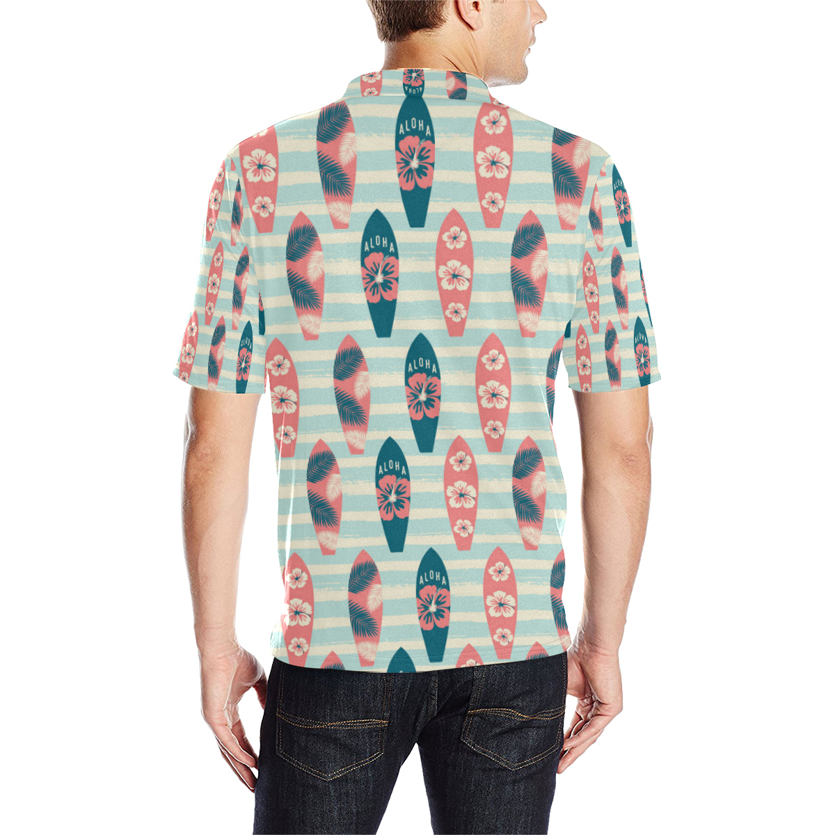 Aloha Hawaii Surfboard Pattern Print Design 02 Men Polo Shirt