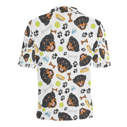 Rottweiler Pattern Print Design A04 Men Polo Shirt