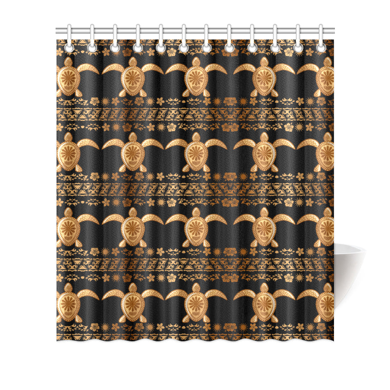 Tribal Sea turtle Polynesian Hawaiian Shower Curtain