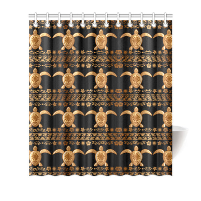 Tribal Sea turtle Polynesian Hawaiian Shower Curtain