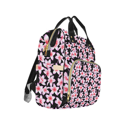 Pink Plumeria Pattern Print Design PM09 Diaper Bag Backpack