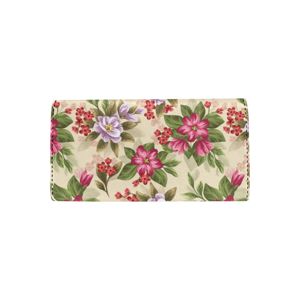 Summer Floral Pattern Print Design SF08 Women's Trifold Wallet