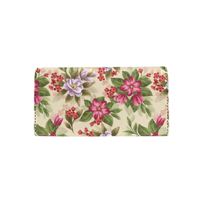 Summer Floral Pattern Print Design SF08 Women's Trifold Wallet