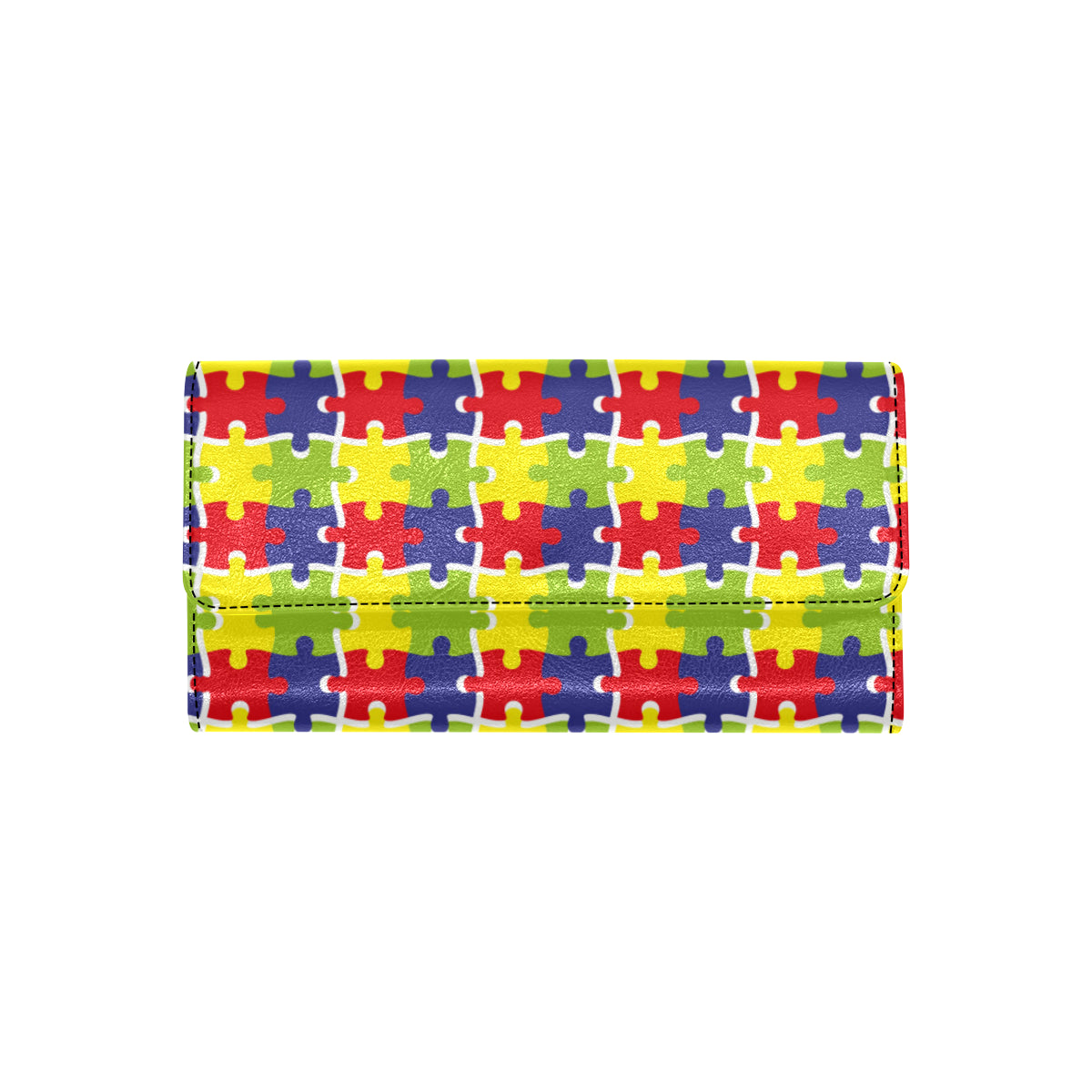 Autism Awareness Pattern Print Design 03 Women's Trifold Wallet