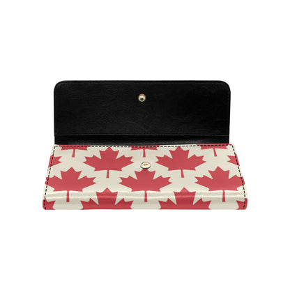 Maple Leaf Pattern Print Design 03 Women's Trifold Wallet