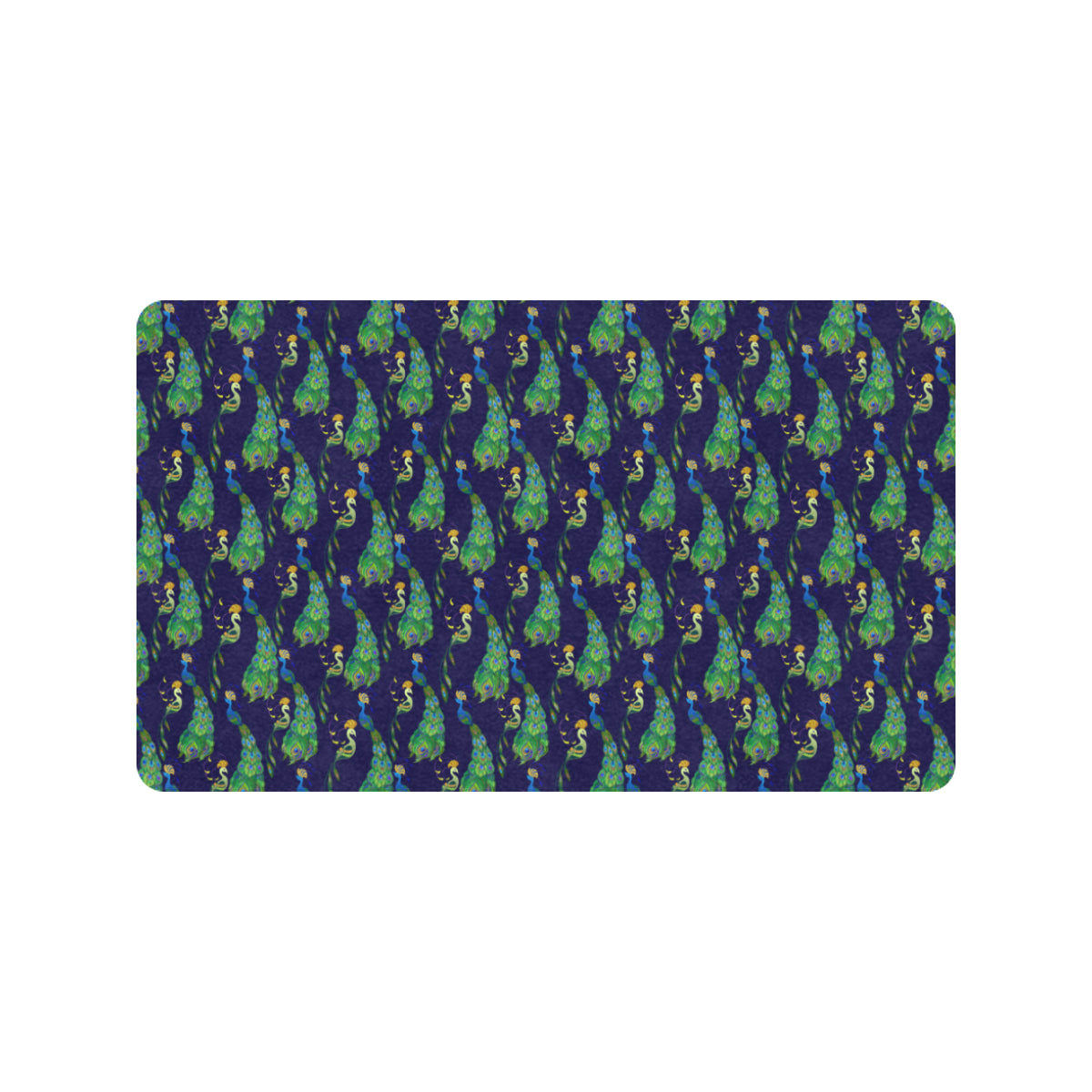 Peacock Art Design Print Rubber Doormat