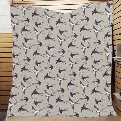 Swallow Bird Pattern Print Design 03 Premium Quilt