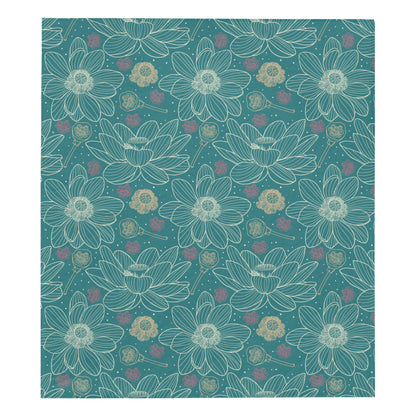 Lotus Pattern Print Design 01 Premium Quilt