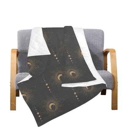 Moon Boho Pattern Print Design 02 Premium Quilt