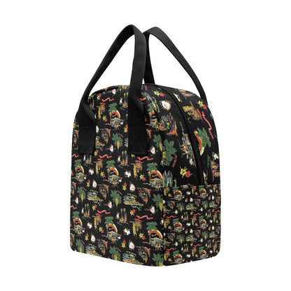 Hawaiian Island Themed Print Insulated Lunch Bag