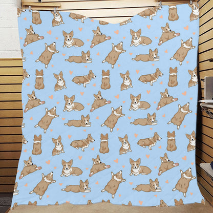 Pembroke Welsh Corgis Pattern Print Design A05 Premium Quilt
