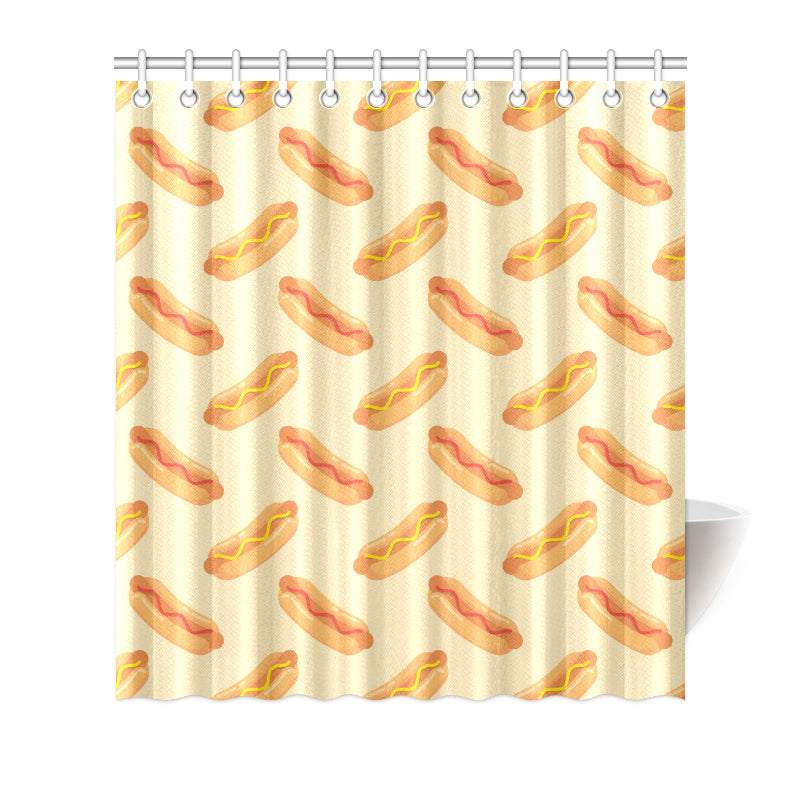 Hot Dog Pattern Print Design 05 Shower Curtain