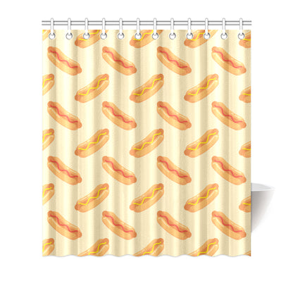 Hot Dog Pattern Print Design 05 Shower Curtain