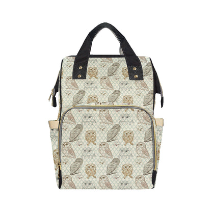 Owl Pattern Print Design A03 Diaper Bag Backpack