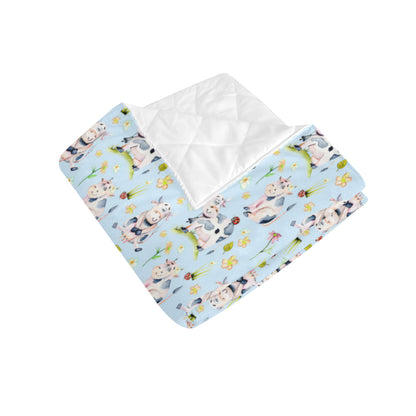 Cow Happy Pattern Print Design 05 Premium Quilt