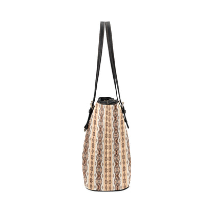 Native Classic Pattern Print Leather Tote Bag