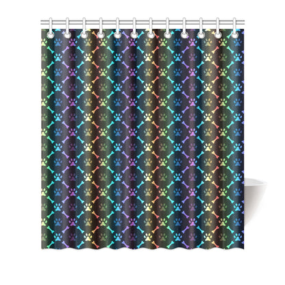 Paw Rainbow Print Shower Curtain