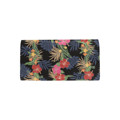 Hawaiian Themed Pattern Print Design H011 Women's Trifold Wallet
