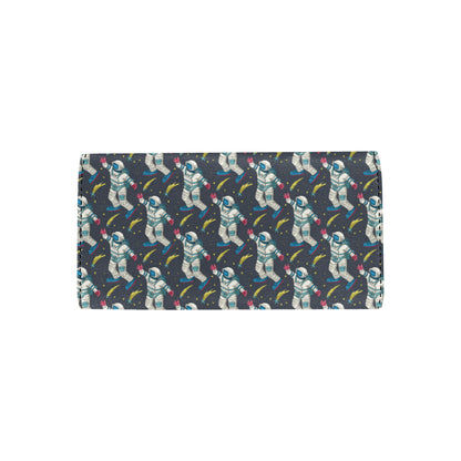 Astronaut Pattern Print Design 04 Women's Trifold Wallet