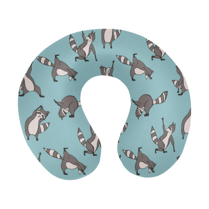 Raccoon Pattern Print Design A07 U-Shaped Travel Neck Pillow