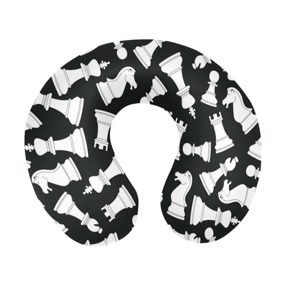 Chess Pattern Print Design 01 U-Shaped Travel Neck Pillow