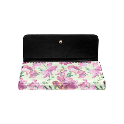 Peony Pattern Print Design PE011 Women's Trifold Wallet