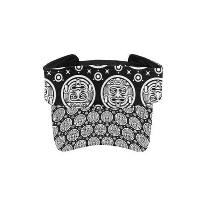 Calendar Aztec White Black Print Pattern Unisex Sun Visor