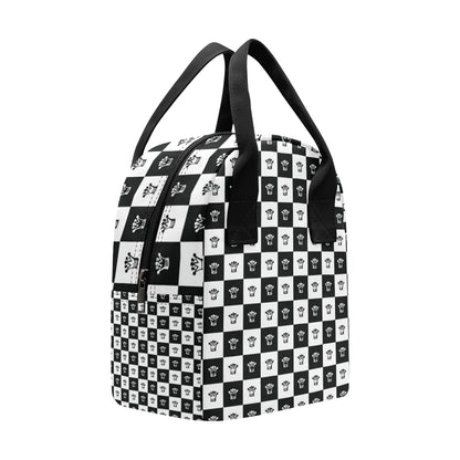 Checkered Flag Crown Pattern Insulated Lunch Bag