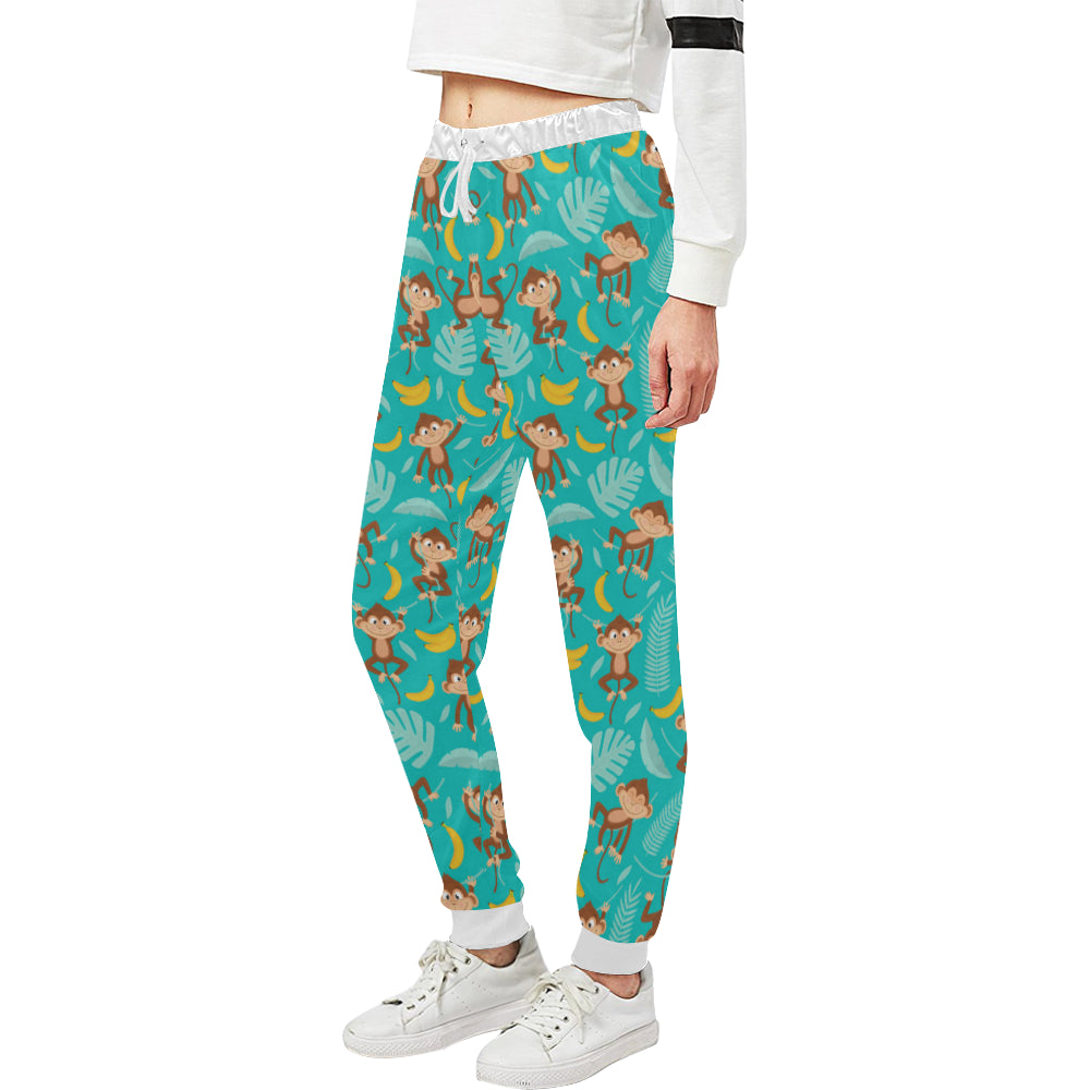 Monkey Happy Design Themed Print Unisex Sweatpants